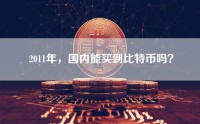 2011年，国内能买到比特币吗？