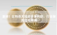 重磅！比特币大陆迎多重利好，行业复苏信号明确